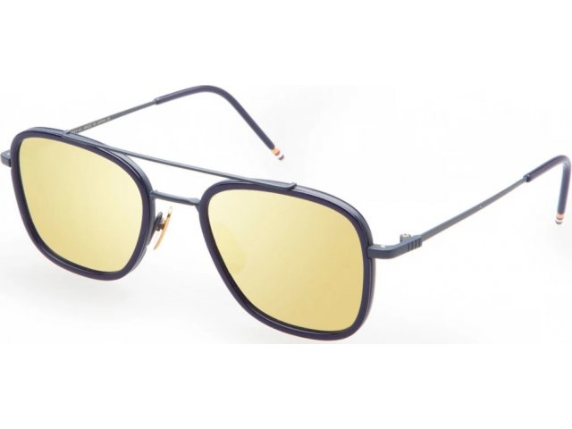 THOM BROWNE TB-800-E-NVY-51,  MATTE NAVY-NAVY, DARK BROWN - GOLD MIRROR