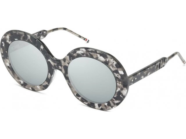 THOM BROWNE TBS510-54-03,  GREY TORTOISE, DARK GREY - SILVER FLASH MIRROR