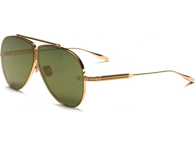 VALENTINO XVI GLD,  WHITE GOLD TITANIUM, G-15 LENSES - GOLD FLASH MIRROR