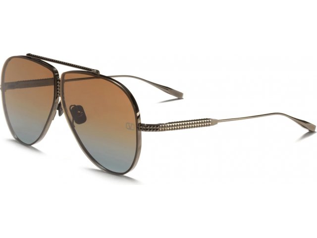 VALENTINO XVI BLK,  BLACK RHODIUM TITANIUM, DARK BROWN TO BLUE GRADIENT LENSES