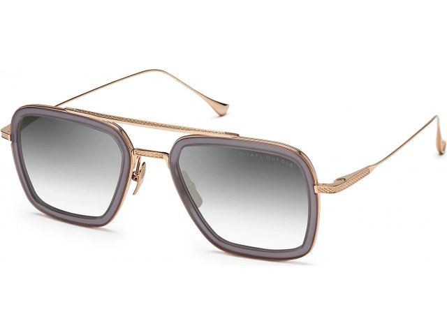 DITA FLIGHT.006,  MATTE GREY CRYSTAL - 12K GOLD, DARK GREY TO CLEAR