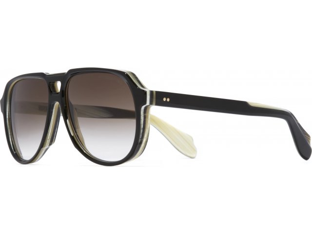 CUTLER GROSS 9782 02,  BLACK ON HORN, BROWN
