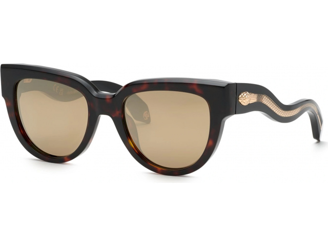 ROBERTO CAVALLI SRC054 743G,  AVANA LUCIDA 743G, BROWN/MIRROR GOLD