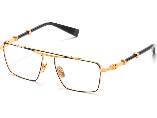 BALMAIN BRIGADE-VI GLD - BLK,  YELLOW GOLD WITH SHINY BLACK ENAMEL - BLACK, CLEAR