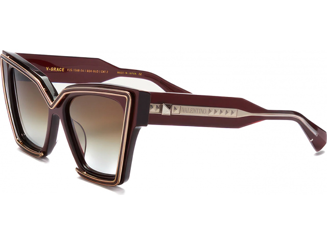 VALENTINO V-GRACE BDX - GLD,  BORDEAUX - WHITE GOLD, DARK BROWN TO CLEAR