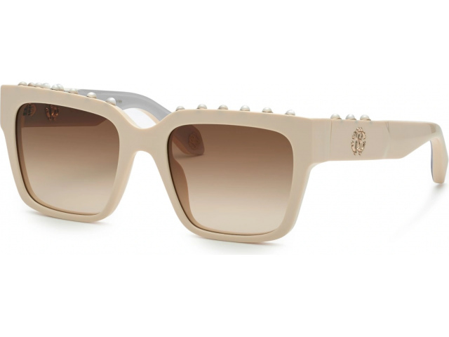 ROBERTO CAVALLI SRC040S 9X7,  SHINY FULL CREAM, BROWN GRADIENT BROWN