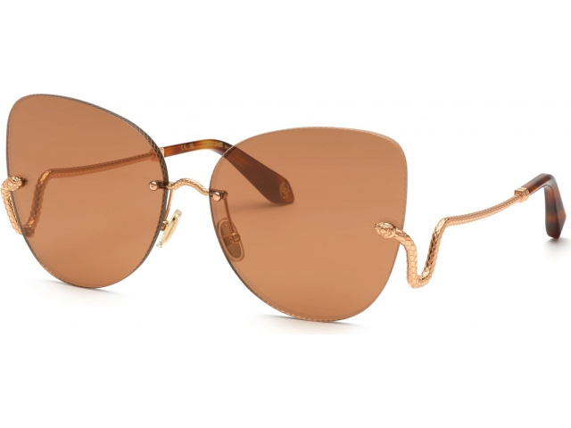 ROBERTO CAVALLI SRC062 8FCX,  SHINY COPPER GOLD, BROWN/MIRROR GOLD