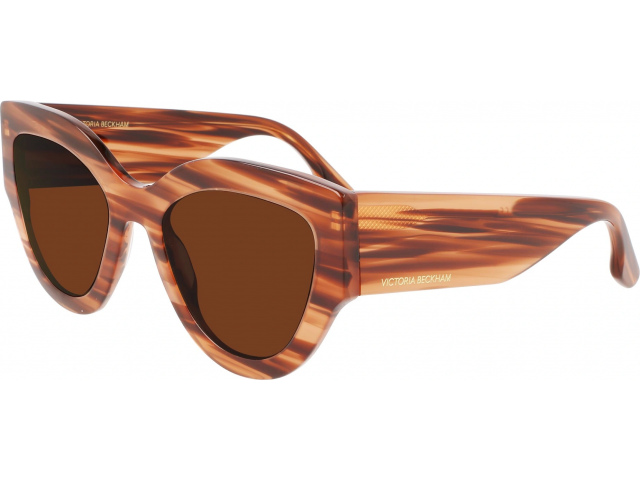 VICTORIA BECKHAM VB628S 230,  STRIPED BROWN, SOLID BROWN