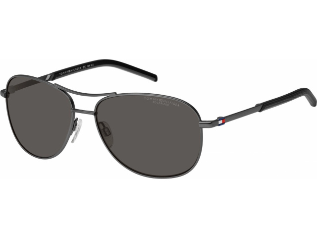 TOMMY HILFIGER TH 2023/S R80,  MATTE DARK RUTHENIUM, GREY POLARIZED