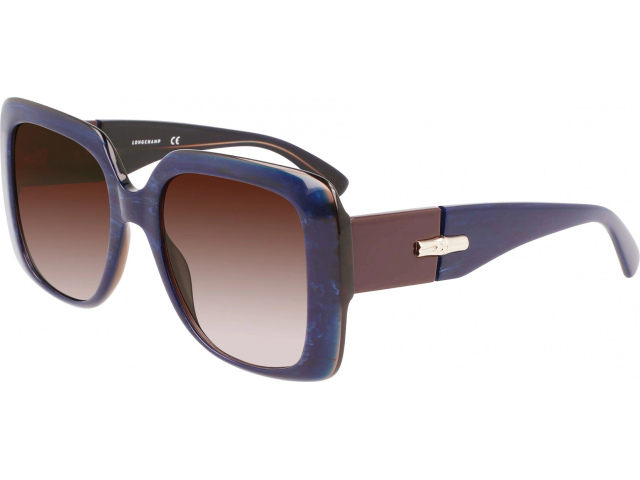 LONGCHAMP LO713S 403,  BLUE STONE/BROWN, BROWN
