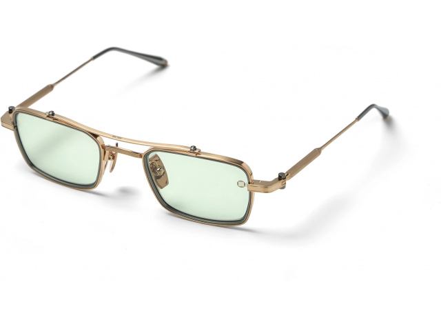 AKONI CASSINI GLD - PLD,  BRUSHED 12 GOLD - BLACK PALLADIUM, PHOTO LIGHT GREEN LENSES