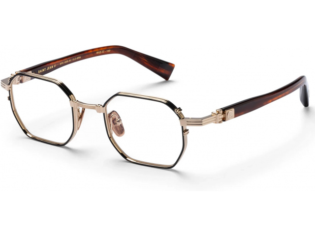 BALMAIN SAINT JEAN - II GLD - BRN, цвет 12k Gold/Black Enamel - Brown Swirl, CLEAR