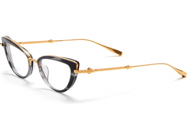 VALENTINO V - DAYDREAM GLD - BLK,  Yellow Gold - Black Swirl - w/ Chain, CLEAR