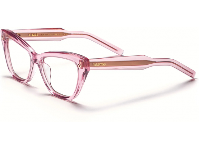 VALENTINO V - TALE PNK - GLD,  Crystal Pink - V-Light Gold, CLEAR