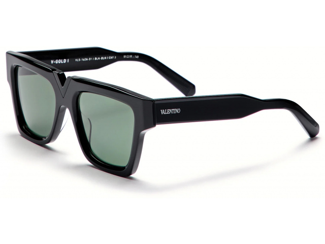 VALENTINO V - GOLD - I BLK - BLK,  Black, Smoke Green