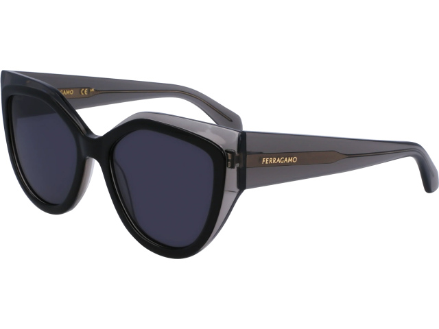 SALVATORE FERRAGAMO SF2004S 24,  TRANSPARENT GREY/BLACK, SOLID GREY