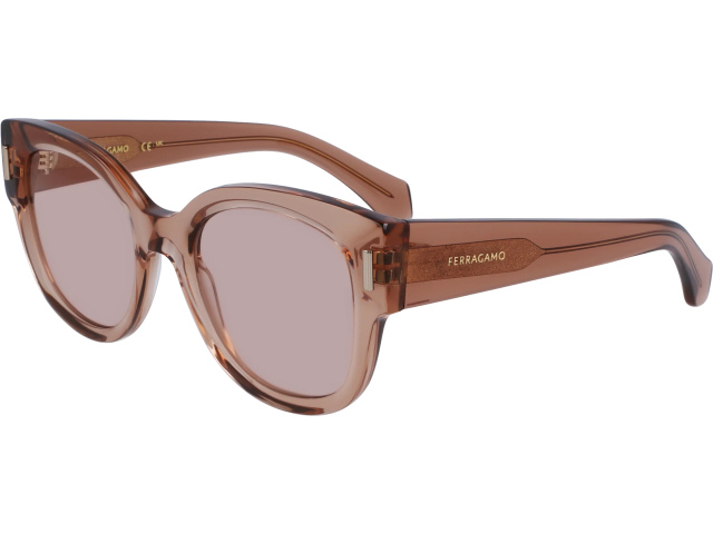 SALVATORE FERRAGAMO SF2007S 260,  TRANSPARENT NUDE, SOLID BROWN