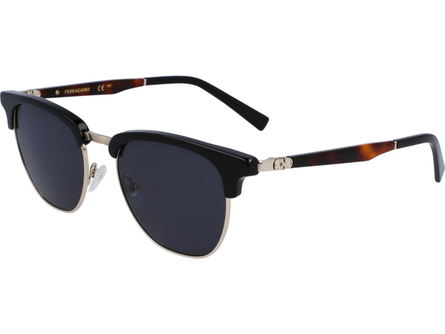 SALVATORE FERRAGAMO SF307S 11,  BLACK/GOLD, SOLID GREY