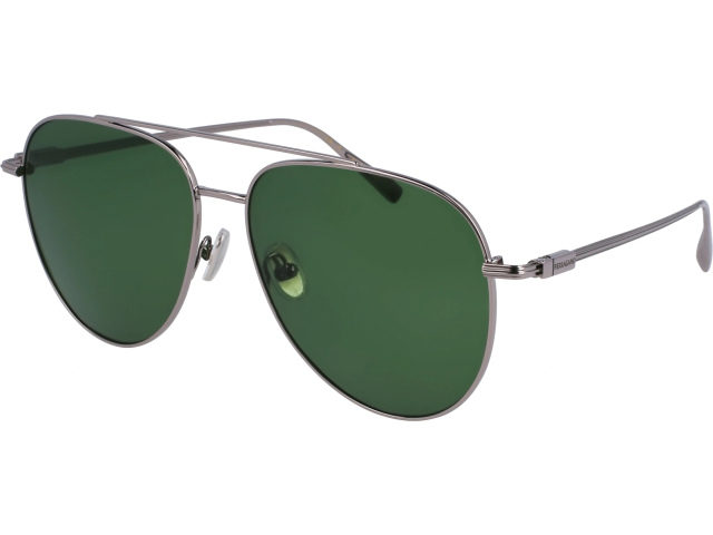 SALVATORE FERRAGAMO SF308S 44,  LIGHT RUTHENIUM/GREEN, SOLID GREEN