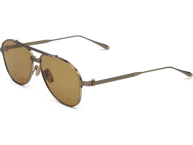 AKONI HELIOS GLD - GLD,  Antique 12k Gold - 12k Gold - Dark Brown Enamel, Senape Lenses
