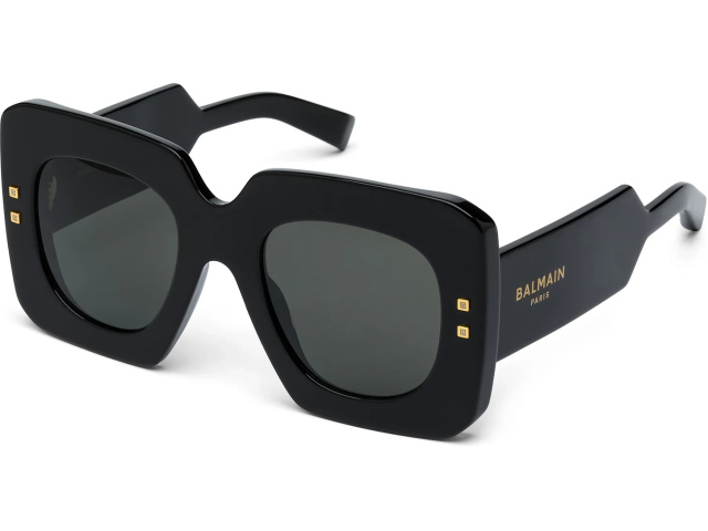 BALMAIN B - BOLD BLK - GLD,  Black - 18k Gold, Dark Grey Lenses