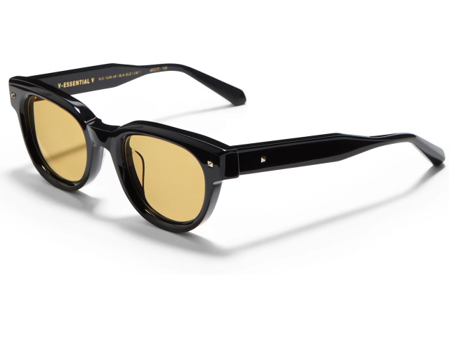 VALENTINO V - ESSENTIAL V BLK - GLD,  Black - V-Light Gold, Amber Lenses