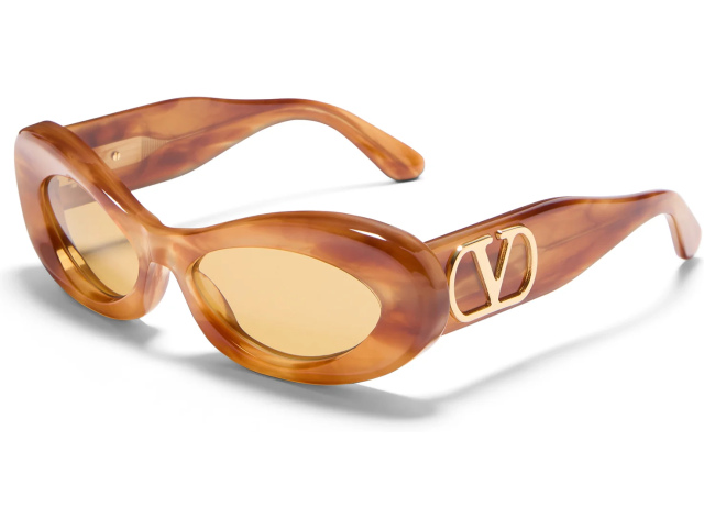 VALENTINO VLS-178 TRT - GLD,  Light Havana - V-Light Gold, Amber Lenses