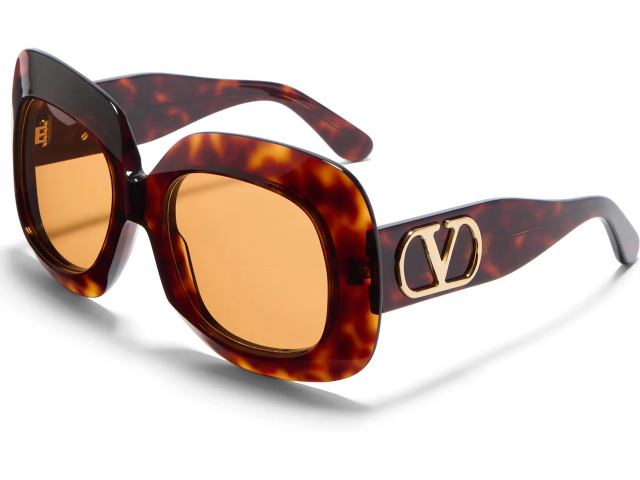 VALENTINO VLS-180 TRT - GLD,  Dark Havana - V-Light Gold, Orange Lenses