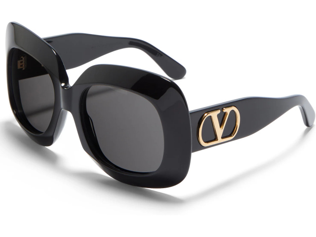VALENTINO VLS-180 BLK - GLD,  Black - V-Light Gold, Smoke Grey Lenses