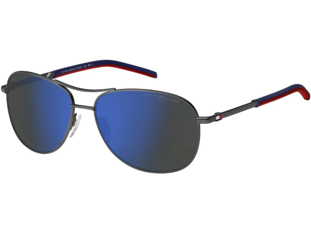 TOMMY HILFIGER TH 2023/S R80,  MATTE DARK RUTHENIUM, BLUE MULTILAYER HIGH CONTRAST